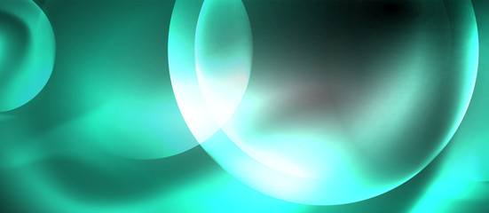 Shiny neon color light with circles abstract background