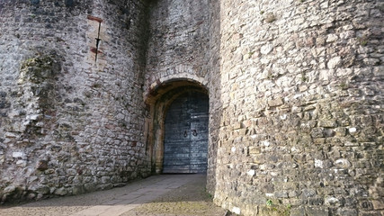 Fototapeta na wymiar Chepstow Castle gates , Wales 