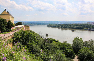 Beautiful view of the Danube from Petrovaradin Fortress, Novi Sad, Serbia