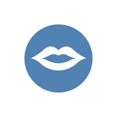 Vector icon of the lips. Vector. Flat design.