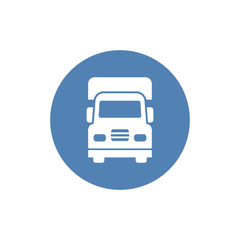 Truck simple icon silhouette on white background. Ground transport. Vector illustration.