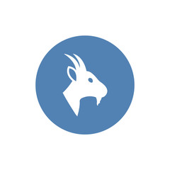 Silhouette of the goat, flat monochrome logo icon.