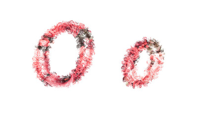 Beautiful illustration of both uppercase and lowercase letters made of spring flowers.