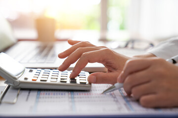 Business woman thinking account ,concept