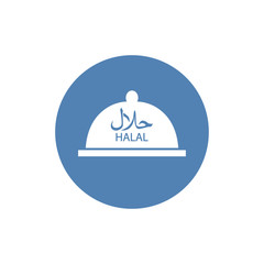 Halal food product dietary label flat vector icon for apps and websites