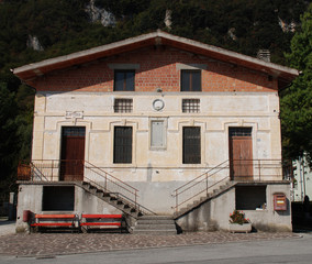 An old disused Italian Latteria  - a co-operative where dairy farmers take milk to be made into cheese, butter and yogurt