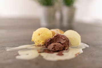 chocolate ice cream with nuts