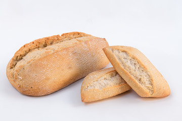 loaf of bread isolated on white