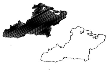 Las Tunas Province (Republic of Cuba, Provinces of Cuba) map vector illustration, scribble sketch Las Tunas map