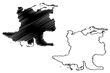 Matanzas Province (Republic of Cuba, Provinces of Cuba) map vector illustration, scribble sketch Matanzas map....