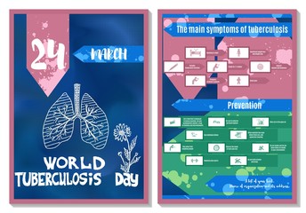 beautiful bright posters on the day of fighting tuberculosis color