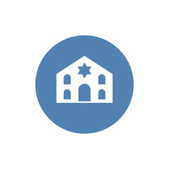 Synagogue icon vector, filled flat sign, solid pictogram isolated on white. Symbol, logo illustration.