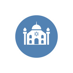 Synagogue icon vector, filled flat sign, solid pictogram isolated on white. Symbol, logo illustration.