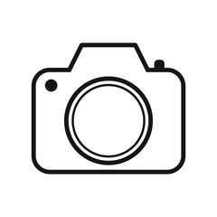 Photo camera vector icon, line icon