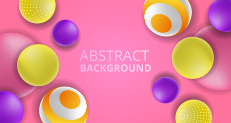 3D colorful fun decorative ball abstract background feminine pink background