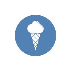Ice cream cone icon isolated. Modern sweet vanilla desert sign. Trendy vector chocolate cram symbol for web site design, button to mobile app. Logo illustration.