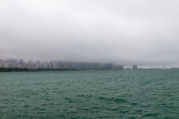 Skyline of Chicago in the fog