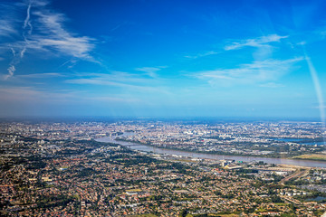 Bordeaux, garonne and girone from skyview