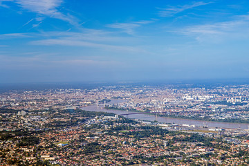 Bordeaux, garonne and girone from skyview