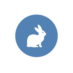 Easter Bunny icon. Rabbit silhouette isolated on white. Vector