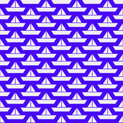 paper ship background. abstract seamless vector pattern.