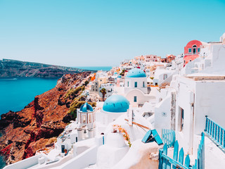 Panoramic view of Oia, Santorini, Greece - obrazy, fototapety, plakaty