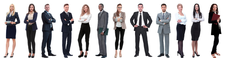 group of successful business people isolated on white