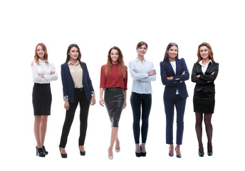 Obraz premium panoramic photo of a big business team standing together