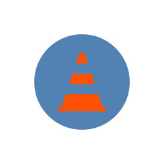 Traffic cone icon, traffic cone isolated, orange color