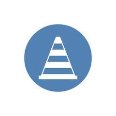 The traffic cone icon. Safety and attention, danger, warning symbol. Flat Vector illustration