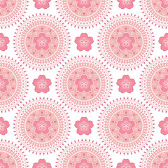 Seamless pattern with ethnic ornament. Summer and sunny vector illustration.