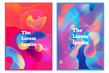 Abstract Liquid Gradients background in vibrant colors inspired by lava lamp look