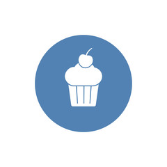 cream cupcake icon, vector illustration, sign on isolated background