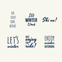 Set of winter quotes