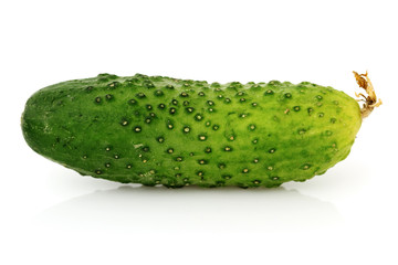 fresh green cucumber isolated on white background