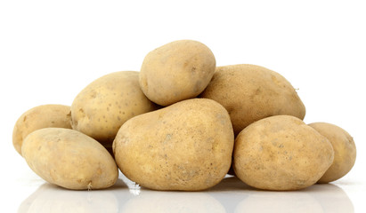 potatoes isolated on white background