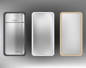 Mesh, gray colored phone backgrounds kit.