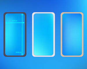 Mesh, azure colored phone backgrounds kit.
