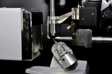 Single-Crystal X-ray crystallography diffractometer equipment for conducting experiments in laboratory.