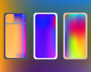 Mesh, multicolor phone backgrounds kit.