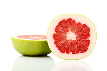 slice of grapefruit isolated on white background