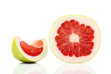 slice of grapefruit isolated on white background