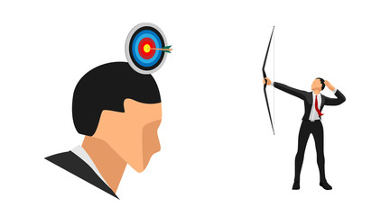 the leader releases the bow on target target points. illustration of target points above overhead with a blank background. eps 10 vector file.