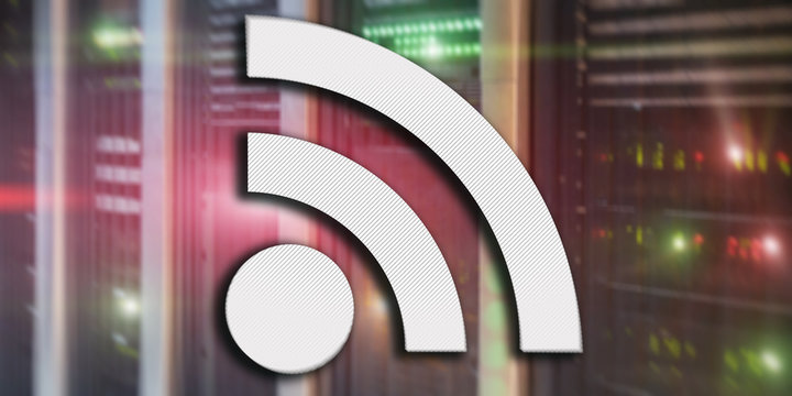 Icon WiFi on datacenter blurred background. Telecommunication concept.