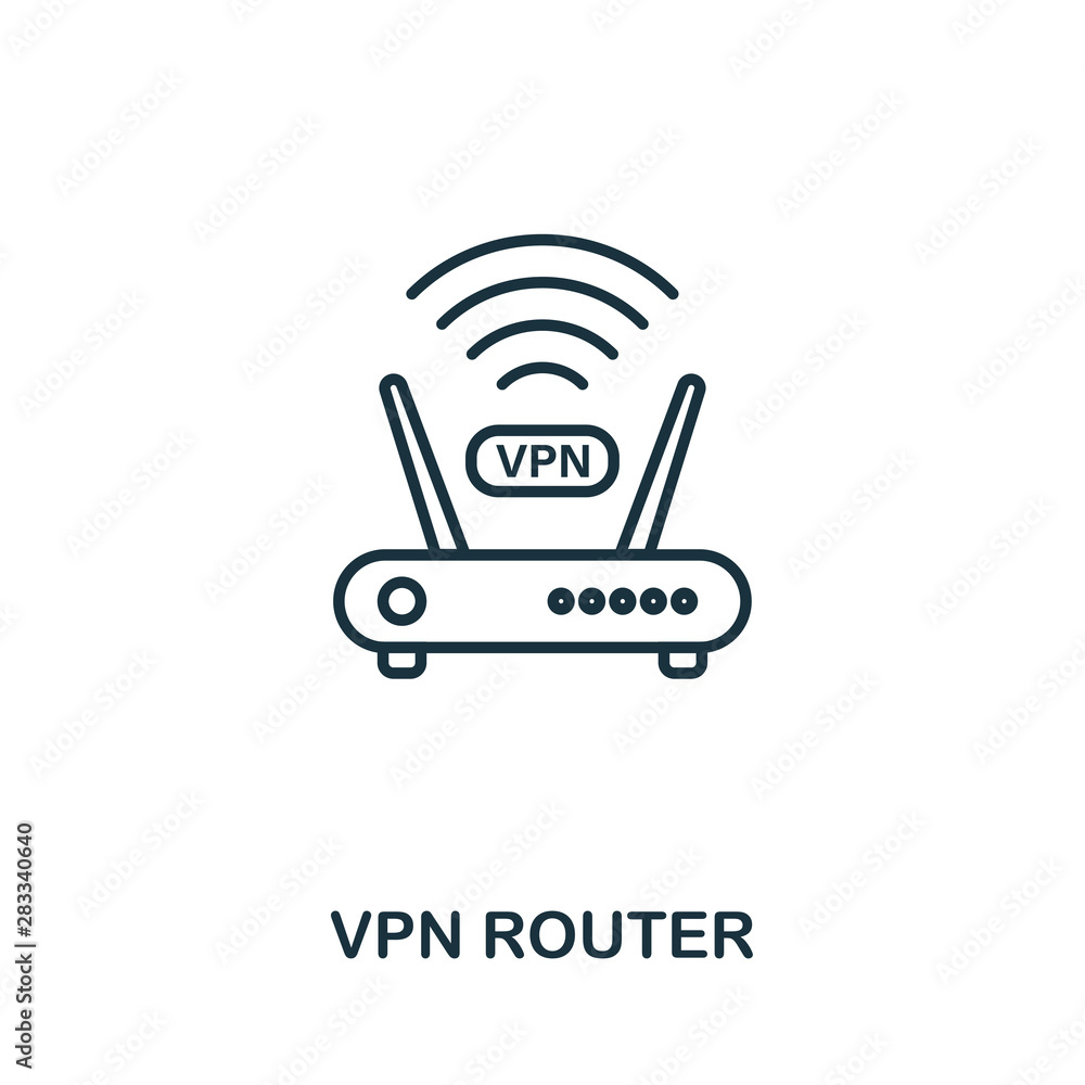 Aufkleber vpn router icon outline style. simple glyph from icons collection. line vpn router icon for web desi