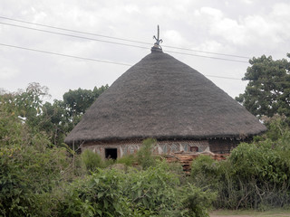 Fototapeta na wymiar Houses of Muslims in northeastern Ethiopia