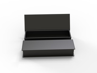 White blank hard cardboard box mock up template, 3d illustration.