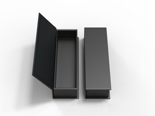 White blank hard cardboard box mock up template, 3d illustration.