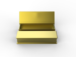 White blank hard cardboard box mock up template, 3d illustration.