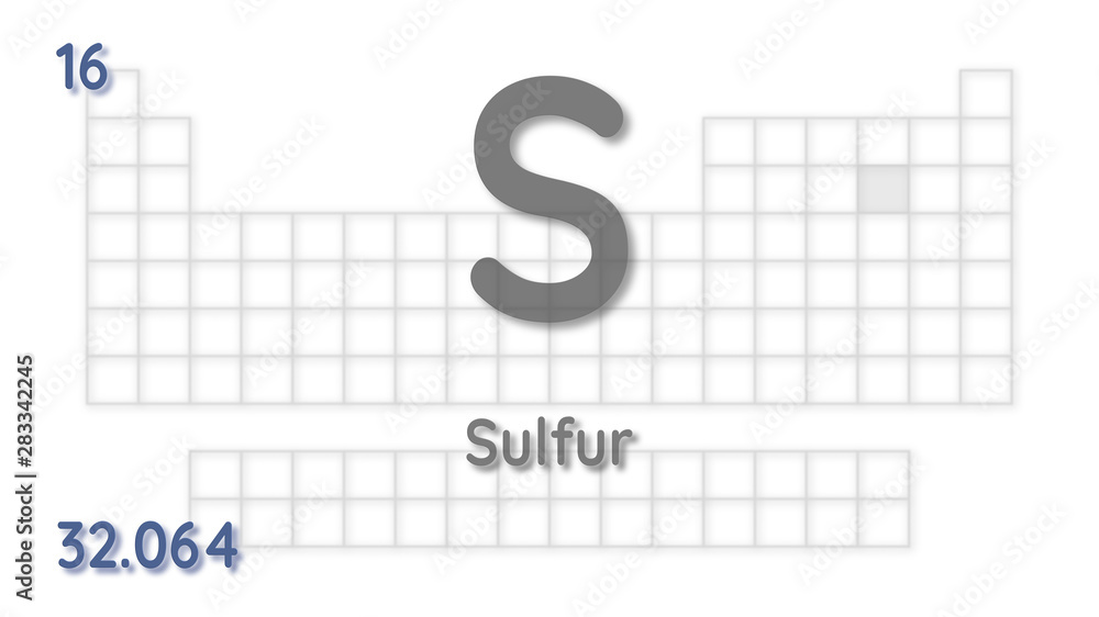 Wall mural sulfur chemical element physics and chemistry illustration backdrop - Wall murals